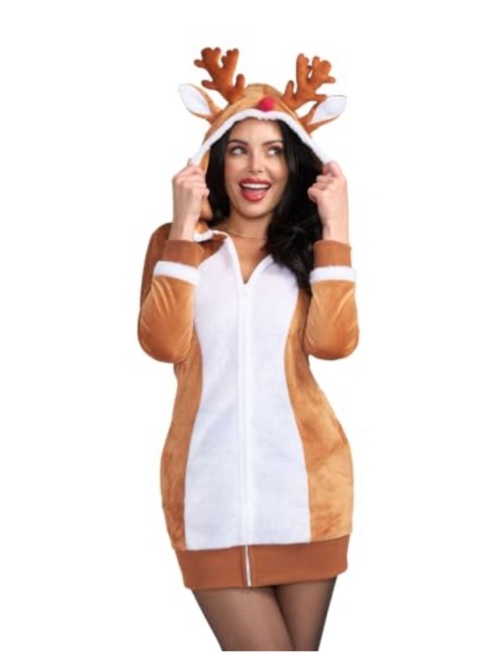 Tipsy Elves Rudolph Christmas Sweater Dress with Hoodie size XS